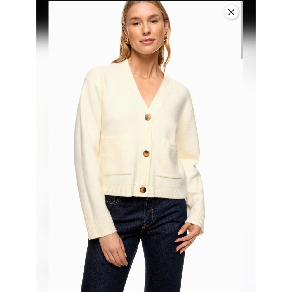 Thakoon White Flat Knit Cardigan Size M